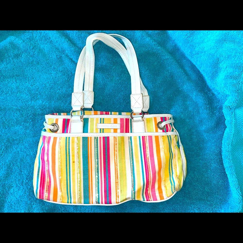 Caribbean Joe striped & sequined purse